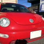 VWニュービートル(前期)のヘッドライトを6000K-HID化、ポジションランプT10-LEDバルブをインストール。